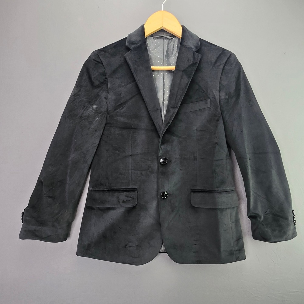 Michael Strahan Velvet Blazer Sport Coat Black Polka Dot Lining Small Holiday